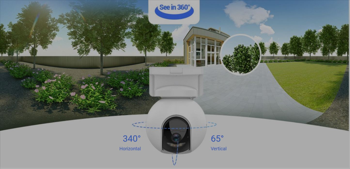 EZVIZ CB8 2K Battery‑Powered Outdoor Pan & Tilt Wi‑Fi Camera