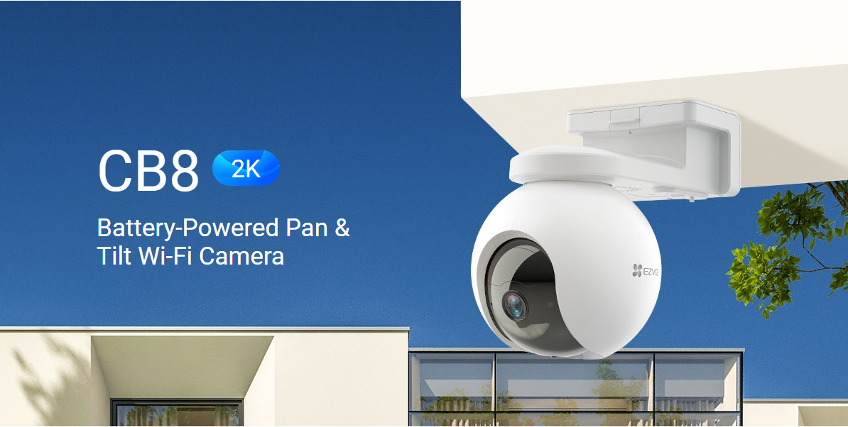 EZVIZ CB8 2K Battery‑Powered Outdoor Pan & Tilt Wi‑Fi Camera