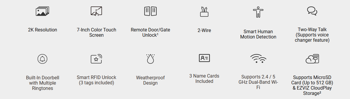 EZVIZ HP7 2K Smart Home Video Doorphone - LebanTIK