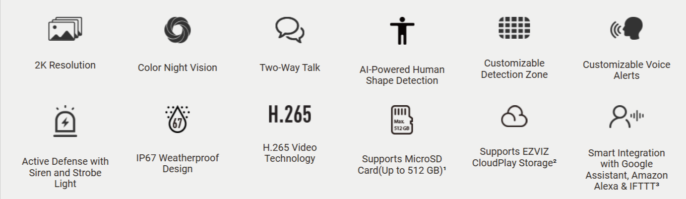 EZVIZ H3 - 3K - Outdoor Wi-Fi Smart Home Camera - LebanTIK