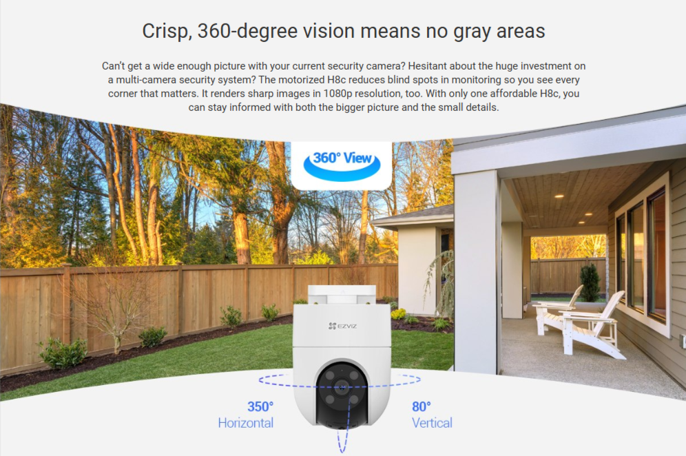 EZVIZ H8c 2MP Pan & Tilt Wi-Fi Camera - LebanTIK