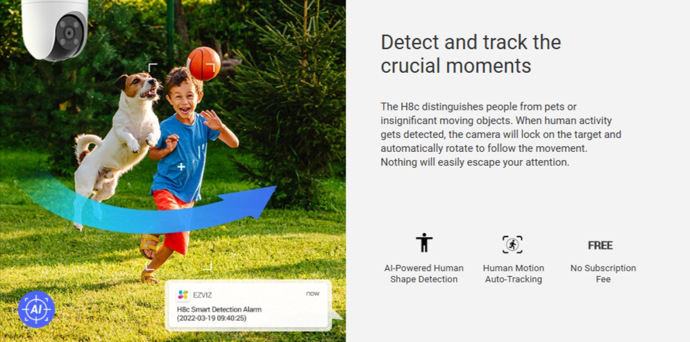 EZVIZ H8c 2MP Pan & Tilt Wi-Fi Camera - LebanTIK