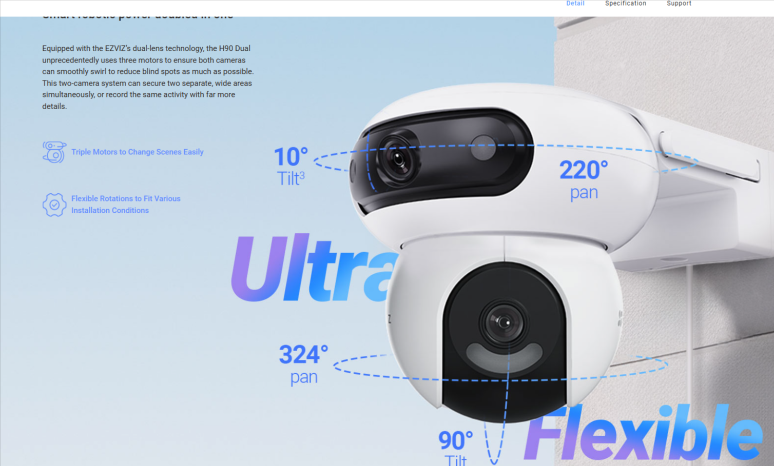 EZVIZ H90 Dual 2K+ Pan & Tilt Wi-Fi Camera - LebanTIK