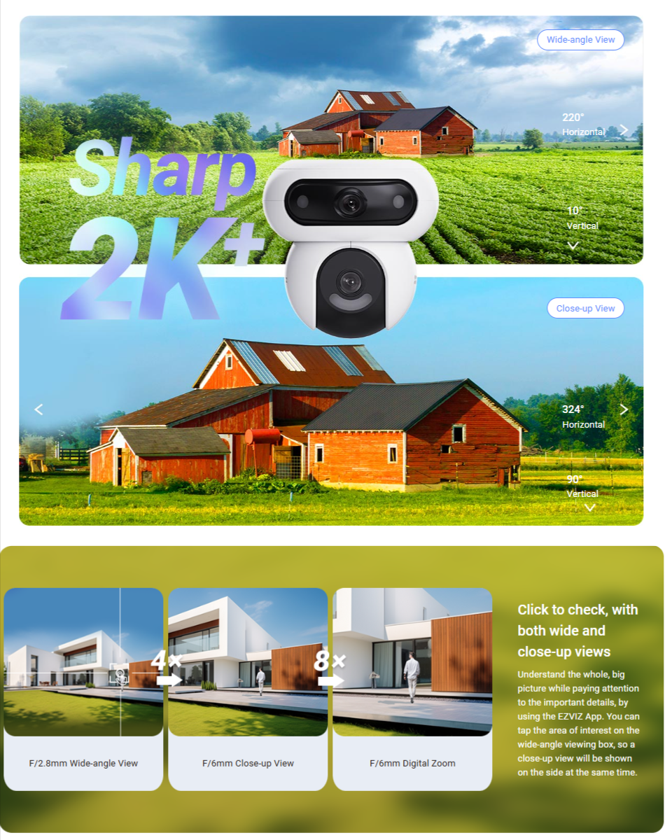 EZVIZ H90 Dual 2K+ Pan & Tilt Wi-Fi Camera - LebanTIK