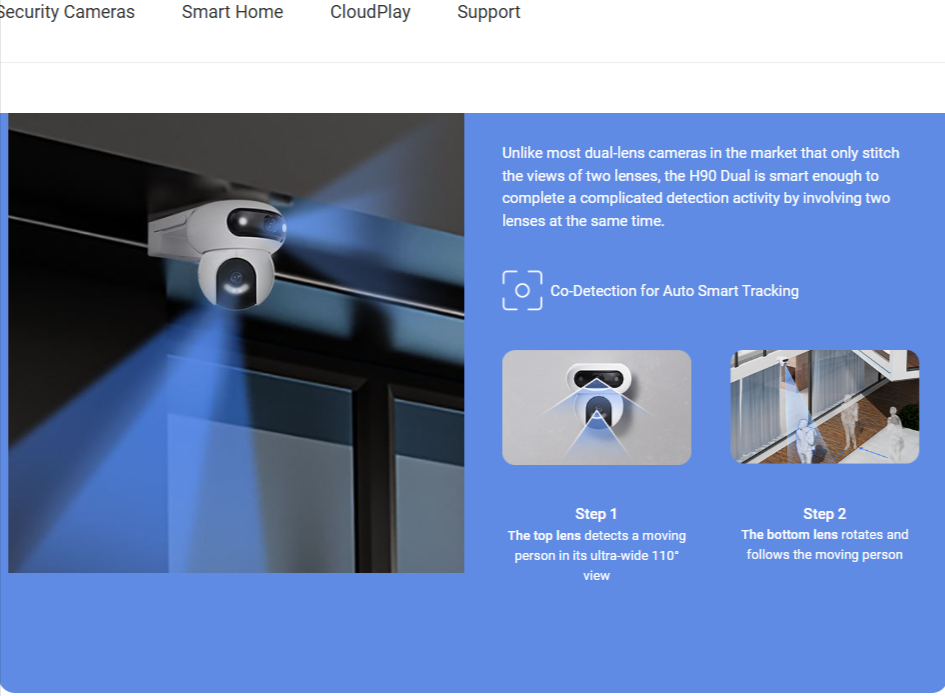 EZVIZ H90 Dual 2K+ Pan & Tilt Wi-Fi Camera - LebanTIK