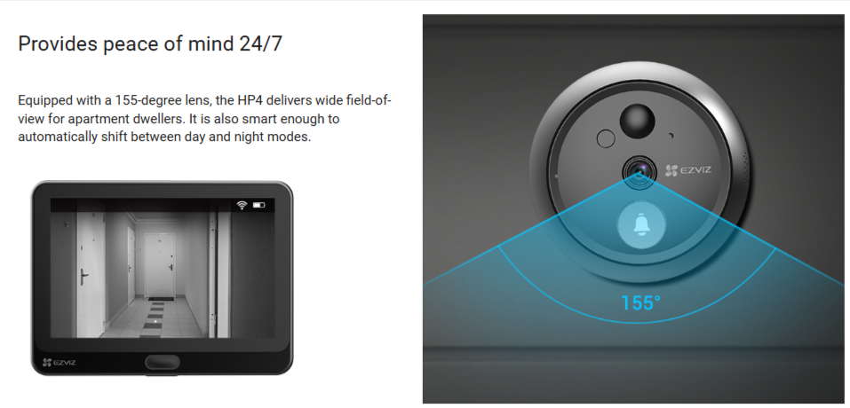 Ezviz Wire-free Peephole Doorbell HP4 - LebanTIK