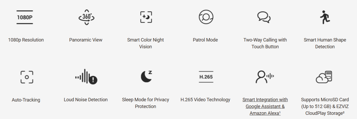 EZVIZ TY1 Smart Wi-Fi Pan & Tilt Camera - LebanTIK
