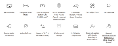 EZVIZ BC1c 4K Standalone Smart Home Battery Camera - LebanTIK