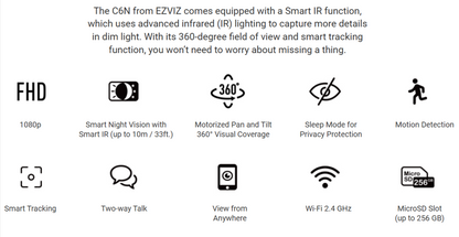 EZVIZ C6N Smart Wi-Fi Pan & Tilt Camera - LebanTIK