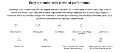 EZVIZ C6 2K Smart Home Pan & Tilt Camera - LebanTIK