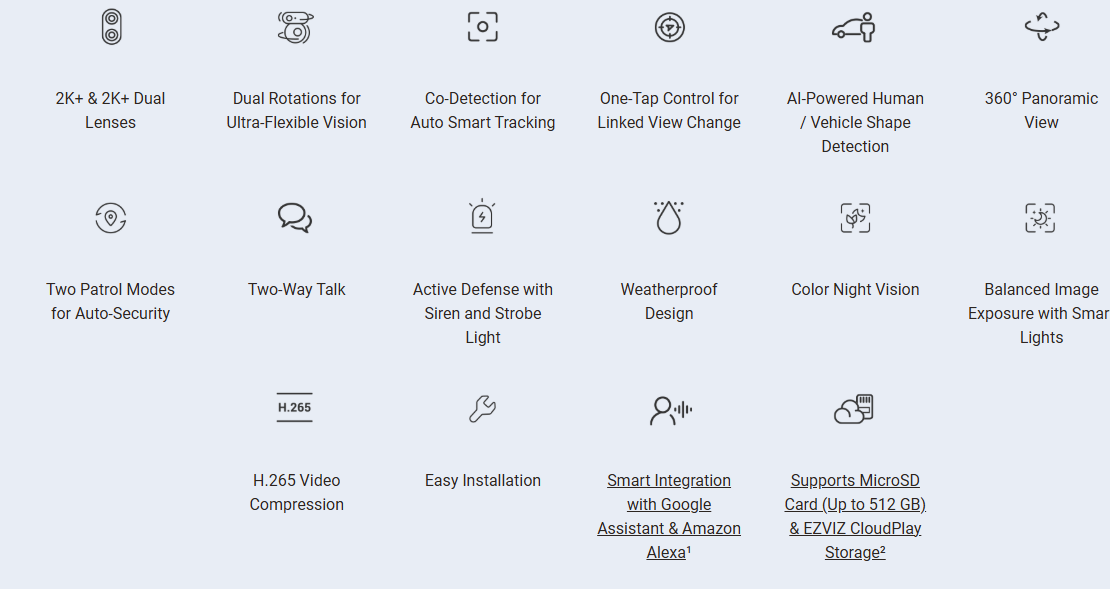 EZVIZ C90 Dual 2K⁺ Dual-Lens Pan & Tilt Wi-Fi Camera – AI Detection, 360° Coverage & Color Night Vision