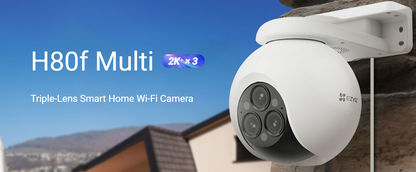 EZVIZ H80f Multi 2K⁺ Triple-Lens Outdoor PTZ Camera – 12× Zoom, AI Detection, Color Night Vision