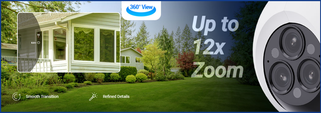 EZVIZ H80f Multi 2K⁺ Triple-Lens Outdoor PTZ Camera – 12× Zoom, AI Detection, Color Night Vision