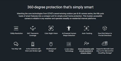 EZVIZ H8c 2MP Pan & Tilt Wi-Fi Camera - LebanTIK