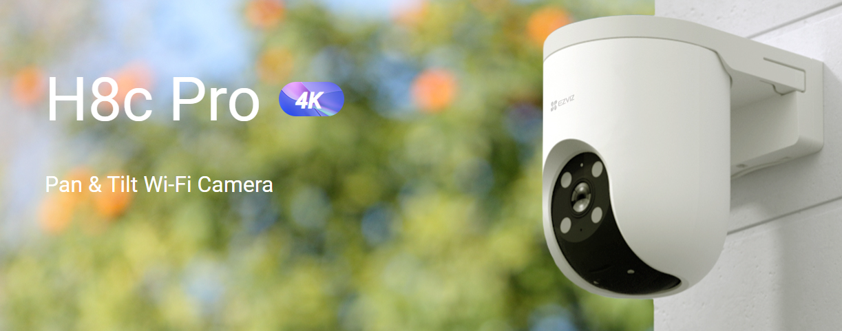 EZVIZ H8c Pro 4K Outdoor Pan & Tilt Wi-Fi Camera – Smart AI Detection, Night Vision & Active Defense