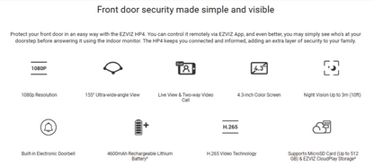 Ezviz Wire-free Peephole Doorbell HP4 - LebanTIK