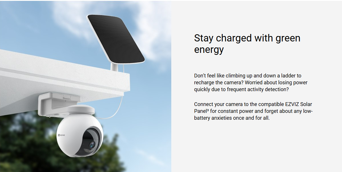 EZVIZ CB8 KIT 2K Battery-Powered Pan & Tilt Outdoor Camera