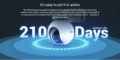 EZVIZ CB8 KIT 2K Battery-Powered Pan & Tilt Outdoor Camera